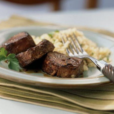 Spiced Pork with Bourbon Reduction Sauce