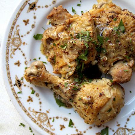 Mustard and White Wine Braised Chicken