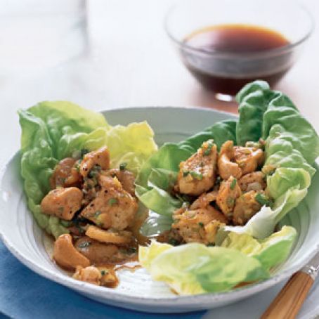 Chicken and Cashews in Lettuce Wraps