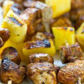 Grilled Jerk Chicken Pineapple Sausage Kabobs