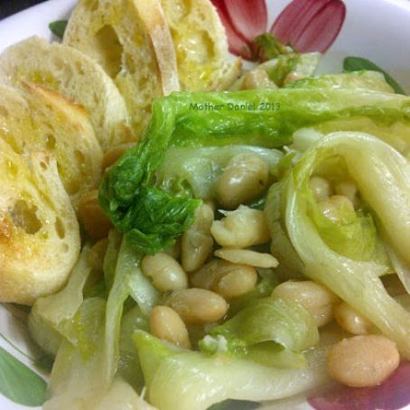 Braised Escarole With White Beans
