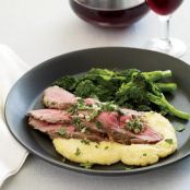 Lemon-and-Fennel-Roasted Lamb with Polenta