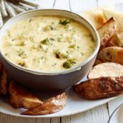 Roasted Broccoli & Cheddar Cheese Dip with Potato Wedges