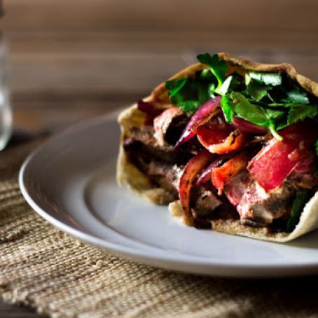 FLANK STEAK PITA RECIPE WITH SHAWARMA SPICES
