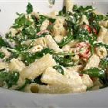 Goat Cheese and Arugula over Penne