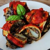 Eggplant Rollups with Black Bean-Potato Stuffing