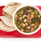 Green chile stew with hominy