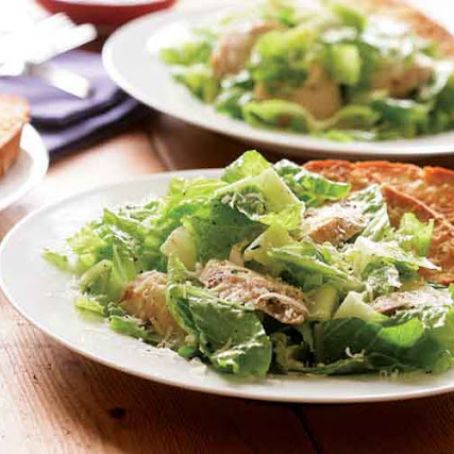 Lemony Chicken Caesar Salad with Garlic-Parmesan Toasts