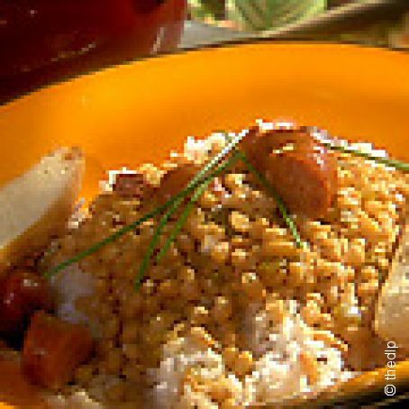 Creole-Style White Beans and Andouille Sausage over Rice