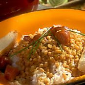 Creole-Style White Beans and Andouille Sausage over Rice
