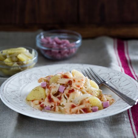 Bow Ties with Sweet Potatoes and Canadian Bacon