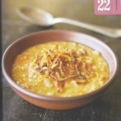 Lemony Red Lentil Soup with Fried Shallots