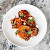 Sweet Potato Confit with Chorizo and Creme Fraiche