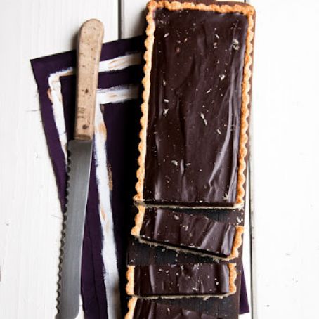 Lavender Honey Cardamom Lemon Dark Chocolate Tart