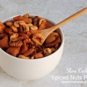 Slow Cooker Spiced Nuts Party Mix - WW 4 Points Plus