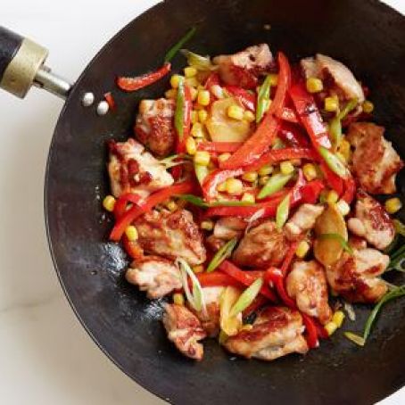 Chicken, Pepper and Corn Stir-Fry
