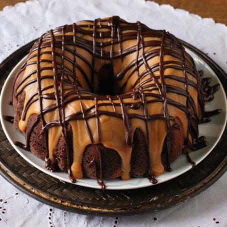 Chocolate Peanut Butter Swirl Bundt Cake