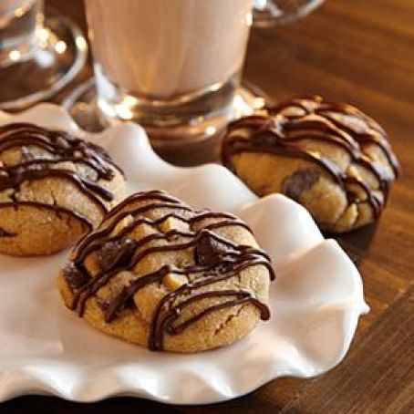 Chocolate Drizzled Peanut Cookies