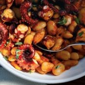 GRILLED OCTOPUS w/GIGANTE BEANS & OREGANO