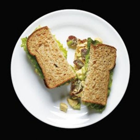 Curried Chicken and Grape Salad Sandwich