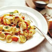 Pasta with Roasted Vegetables and Bacon