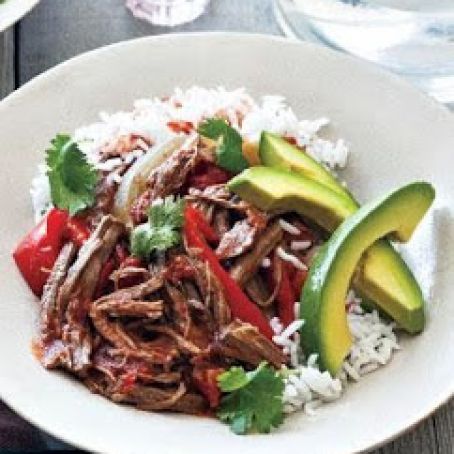 Slow Cooker Cuban Braised Beef and Peppers