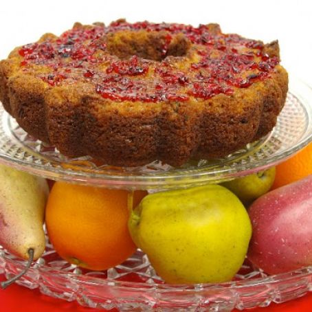 Fresh Cranberry Cake With Orange-Cranberry Topping