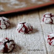 Chocolate Chip Red Velvet Crinkle Cookies