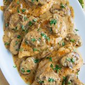 Chicken and Mushroom Skillet in a Creamy Asiago and Mustard Sauce