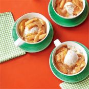 Honeyed apples with ice cream