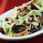 Broccoli Slaw Salad with Cranberries, Almonds and Yogurt Dressing