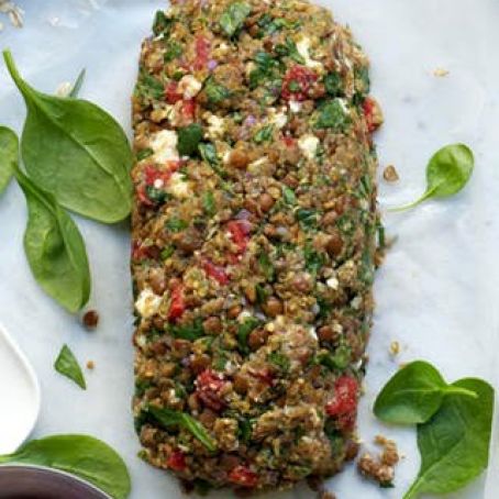 Lentil, Roasted Pepper & Spinach Vegetable Loaf Recipe
