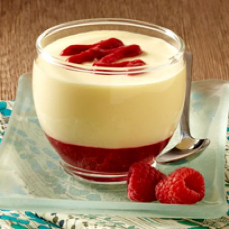 Delightful Lemon Mousse with Raspberry Sauce