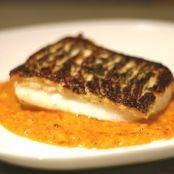 Chilean Sea Bass with Roasted Red Pepper Sauce Recipe