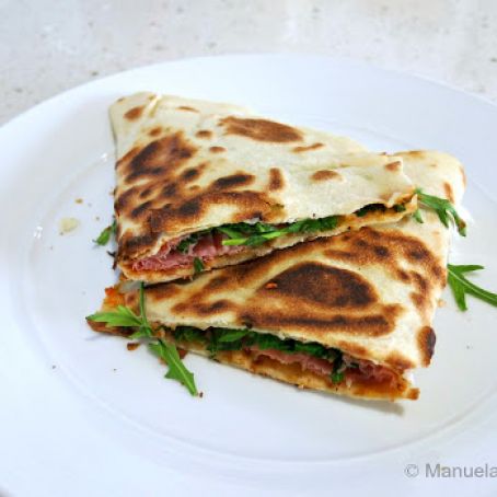 Mortadella, Mozzarella and Arugula Quesadilla