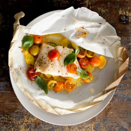 Fish: Fish Fillets with Tomatoes, Squash, and Basil