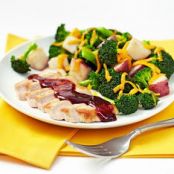 Pork Chop with Cheddar Potatoes and Broccoli