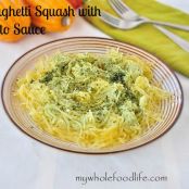 Spaghetti Squash with Pesto Sauce