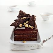Chocolate Hazelnut Cake with Praline Crunch