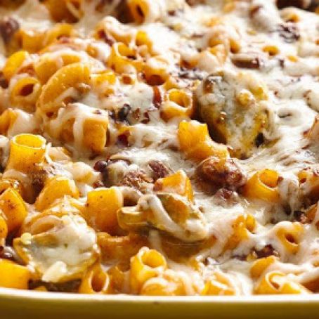 Jamie's Chili Cheese Spaghetti Bake