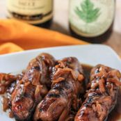 Beer Brats with Caramelized Onions