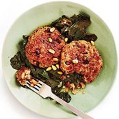 Black-Eyed Pea Cakes and Beer-Braised Turnip Greens