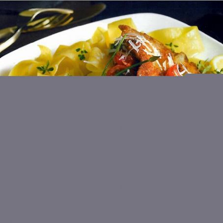 Veal Scaloppine With Toscano Cheese and Tomato-Caper Sauce