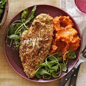 Oat-Crusted Chicken with Maple Sweet Potatoes
