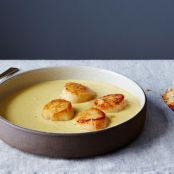 Jalapeño Corn Soup with Seared Scallops