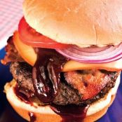 Coffee-Rubbed Cheeseburgers with Texas Barbecue Sauce