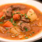 Beef Stew Slow-Cooked in Beer, Carrots and Potatoes