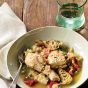 Joel Robuchon's Chicken Tagine w/Artichoke Hearts and Peas