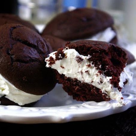 Chocolate Whoopie Pies with Marshmallow Fluff Filling