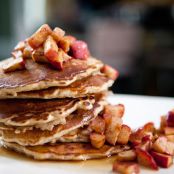 Pancakes - Oatmeal with Maple-Glazed Roasted Apples